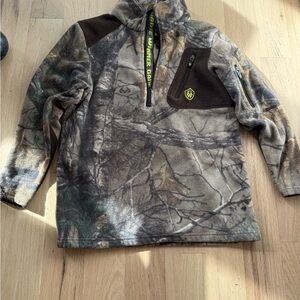 Kids Camo Fleece Jacket with Brown Accents
